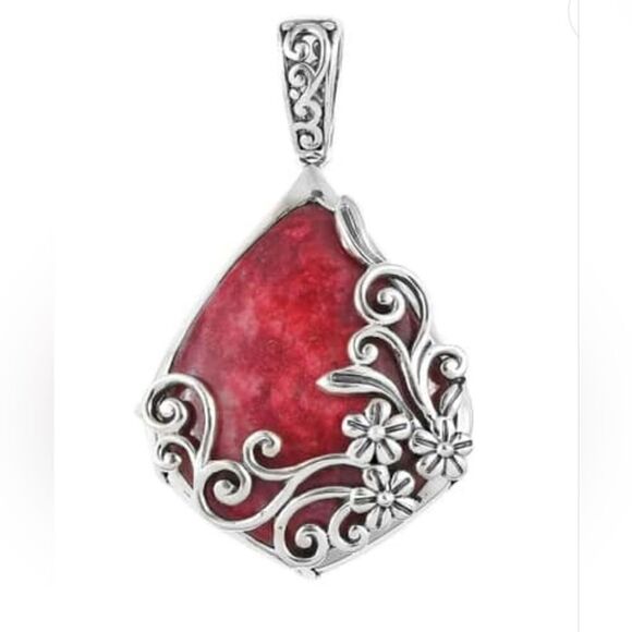 Norwegian Thulite Solitare Pendant - Picture 6 of 10